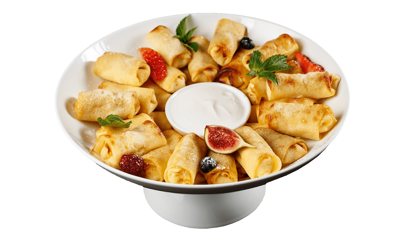 Блины с творогом и изюмом