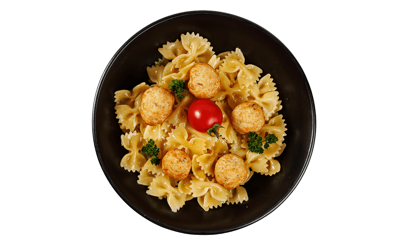 Бантики с куриными митболами